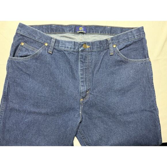 Wrangler 47MWZ Men's Regular Fit Straight Leg Western Blue Jeans - Size 38x33 - Picture 3 of 7
